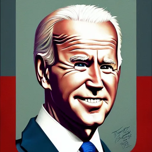 Image similar to lofi portait of joe biden, Pixar style, by Tristan Eaton Stanley Artgerm and Tom Bagshaw.