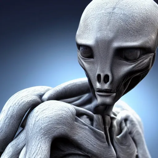 Prompt: a humanoid alien creature