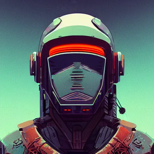 Image similar to cyberpunk warrior helmet full body, sharp focus, james gilleard, moebius, print, cinematic, surreal, game art