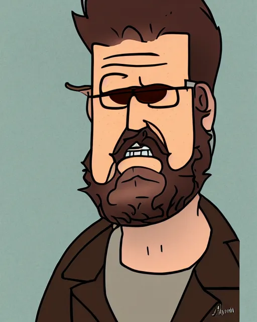 Prompt: portrait of ron perlman in the style of justin roiland. heisenberg from breaking bad. cinematic lighting. style of rick & morty. photographic, photography. by justin roiland