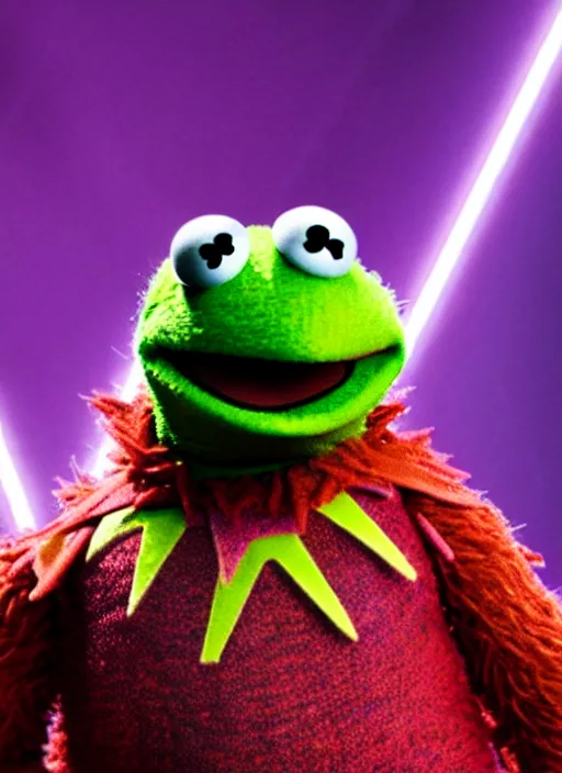 Image similar to studio portrait still of muppet!!!!! vision in avengers infinity war!!!!!! as a muppet muppet as a muppet, 8 k, studio lighting, key light,