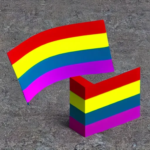 Prompt: rainbow flag, logo, simplistic 3 d