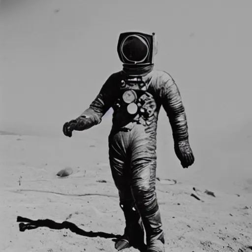 Image similar to photo of a diver wearing an old diving suit on the moon posing with an electric guitar electric guitar electric guitar electric guitar. detailed. old diving suit photos. colorized. rockstar