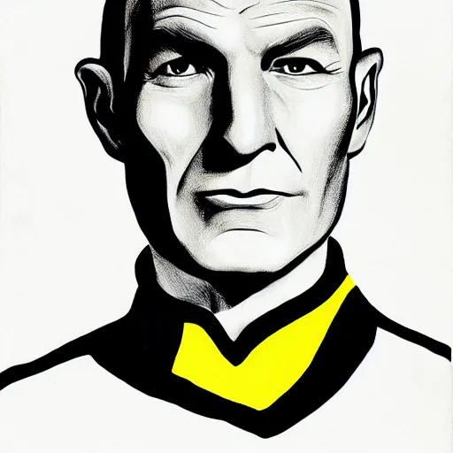 Prompt: portrait of captain kirk or captain picard by greg ruthkowski