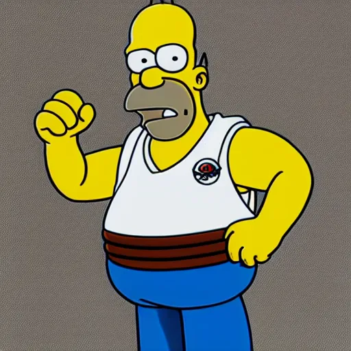 Prompt: portrait painting of homer simpson, art by akira toriyama, 4 k, dragon ball artstyle, cel shaded, highly detailed, epic lighting