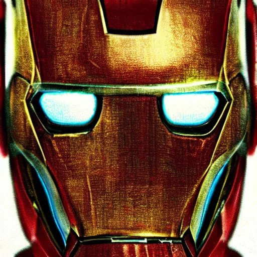 Image similar to Iron Man painted by Leonardo da Vinci 4k detail