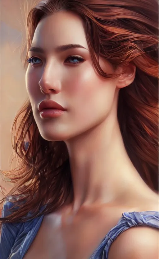 Image similar to full length photo of a gorgeous young woman in the style of stefan kostic, realistic, sharp focus, 8k high definition, insanely detailed, intricate, elegant, art by stanley lau and artgerm