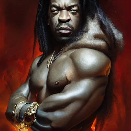 Image similar to busta rhymes as sho nuff, digital painting, extremely detailed, 4 k, intricate, brush strokes, mark arian, artgerm, bastien lecouffe - deharme