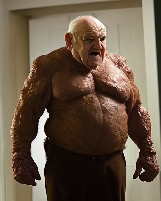 Image similar to Ed Asner starring as Ben Grimm, The Thing from The Fantastic Four Movie, Color, Modern