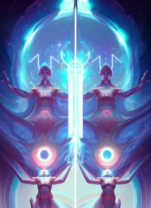 Image similar to symmetry!! gemini sign!! highly detailed, high contrast, light reflection, trippy, nebula, trending on art station by artgem, by peter mohrbacher, by wlop, by ruan jia