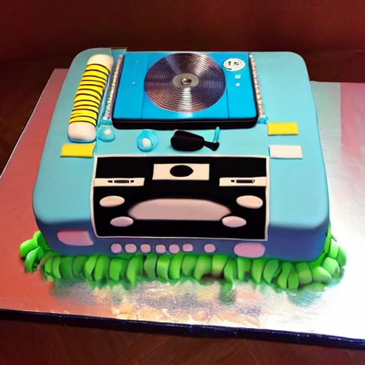 Image similar to Birthday cake in the shape of a DJ desk