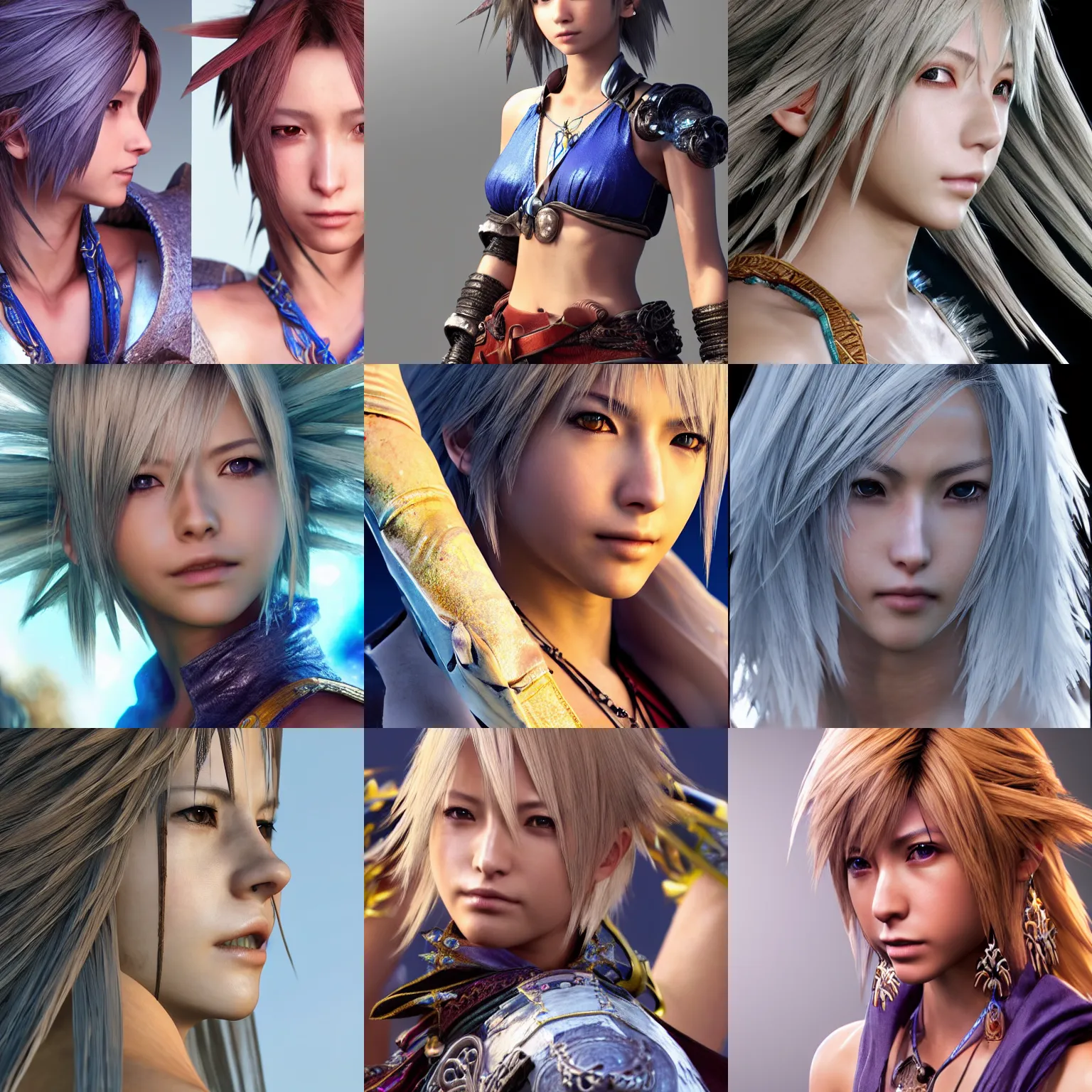 Prompt: most gorgeous final fantasy x character detail, hyper realistic 3 d render, art station, particles, epic scene,