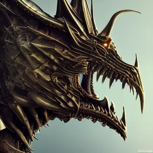 Image similar to highly detailed realistic stunning close up shot of a beautiful anthropomorphic female knight but as a hot dragon, doing a majestic pose, well designed female dragon head, armor made of steel, sharp claws, HD octane render, epic cinematography, fantasy, Artstation, Deviantart, Furaffinity