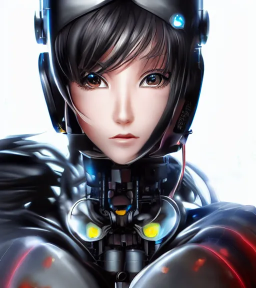 Prompt: manga Pixar anime cyborg girl portrait detailed rendering realistic 3d hd key visual official media with frank Miller Alex Ross giger style trending pixiv