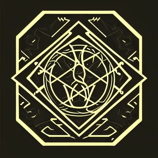 Image similar to stylized sigils, cartoonish, demon realm, pentagon, vector illustration, minimalistic, aesthetic, gradient