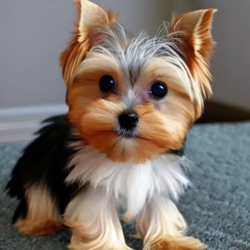 Prompt: adorable maltese yorkie dog, wavy blond fur