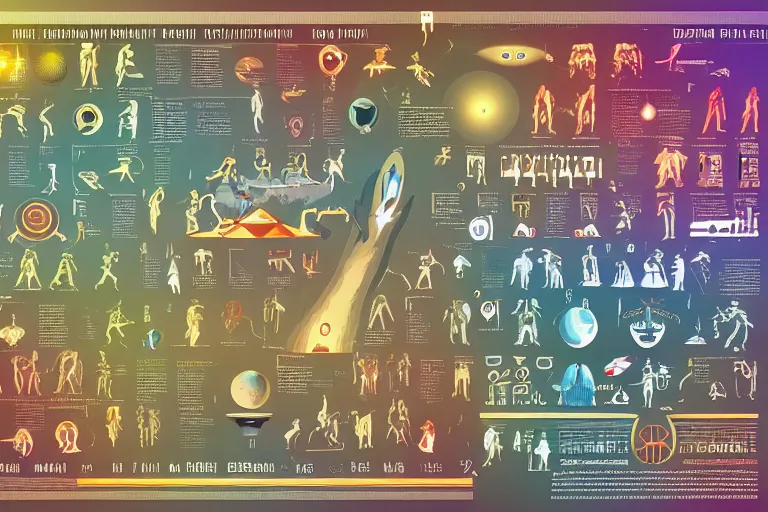 Image similar to detailed infographic depicting humanity's popularity with various extraterrestrial cultures, digital display, highly detailed, full color, crisp detailed vectors