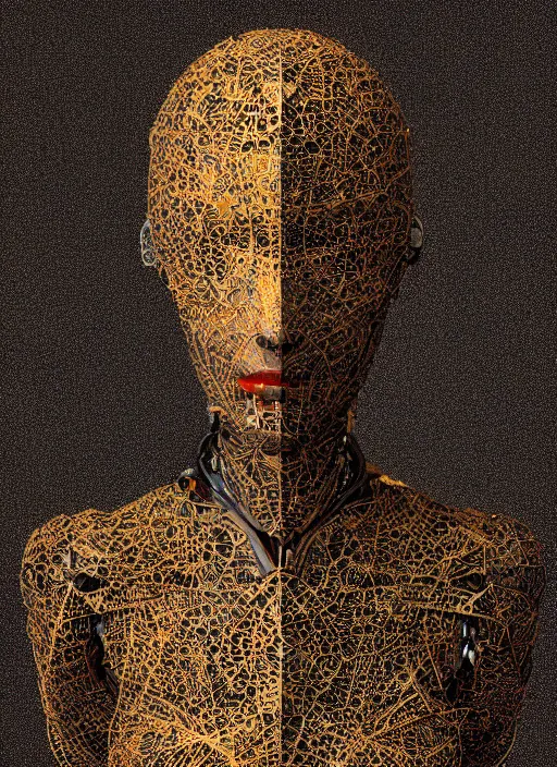 Prompt: portrait of a futuristic geisha cyborg, made from million point clouds, in the style of ghost in the shell, kintsugi, modern fine art, fractal, intricate, elegant, highly detailed, digital photography, subsurface scattering, by jheronimus bosch and klimmt and greg rutkowski,