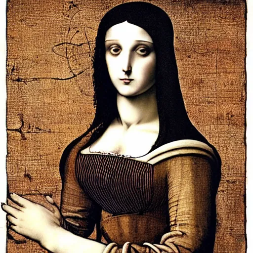 Image similar to goth woman by leonardo da vinci