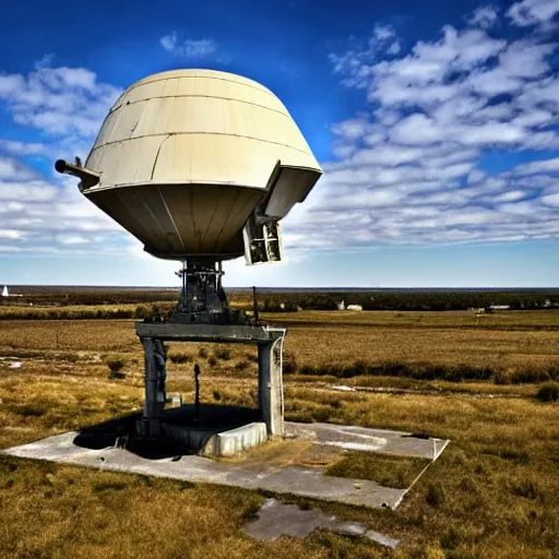 Prompt: abandoned cold war radar installation, 1 9 9 0 photo, 4 k, 8 k, hdr, art station