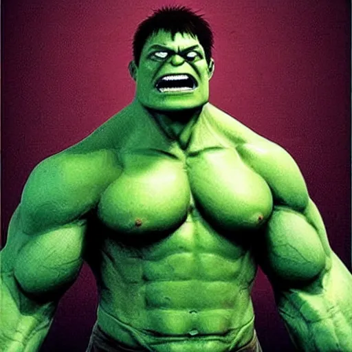 Prompt: if the Hulk was a middle aged balding English man with blue eyes