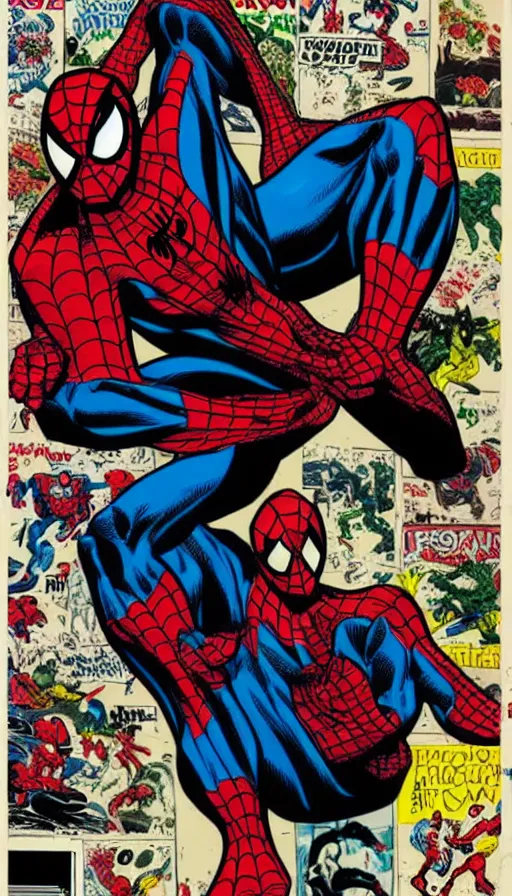 Image similar to comic book cover art of spiderman