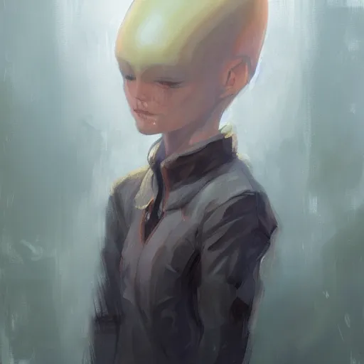 Prompt: portrait of alien, by Krenz Cushart, xenobiology