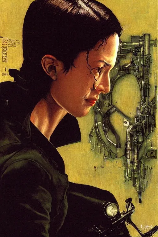 Prompt: Neo from Matrix painted by Norman Rockwell