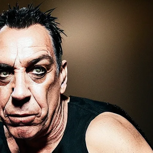 Image similar to till lindemann as spider man