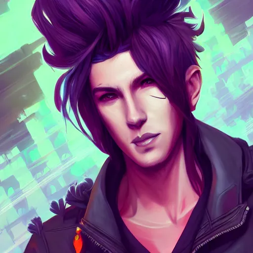 Prompt: a portrait of a handsome punkrocker, art by lois van baarle and loish and ross tran and rossdraws and sam yang and samdoesarts and artgerm and saruei, digital art, highly detailed, intricate, sharp focus, Trending on Artstation HQ, deviantart, unreal engine 5, 4K UHD image