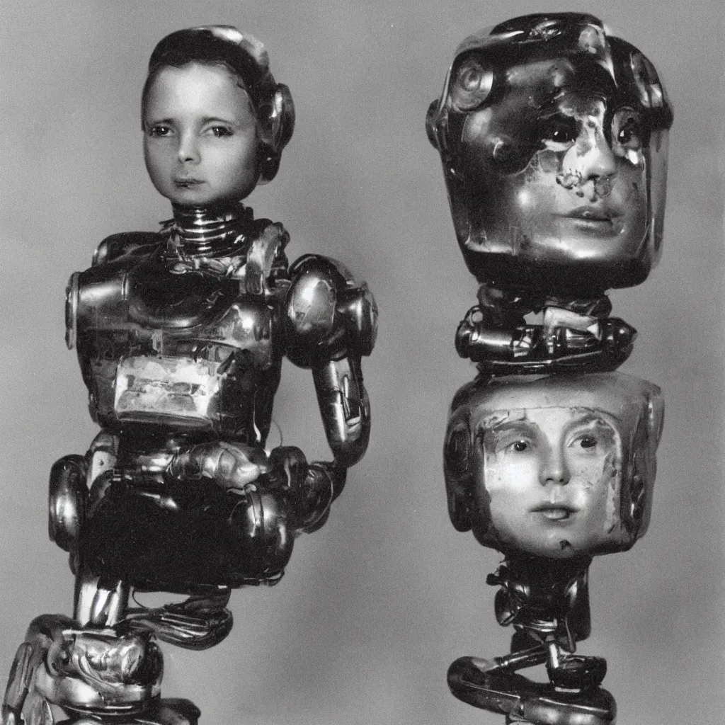 Prompt: a vintage portrait of robot