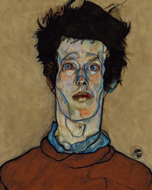 Image similar to portrait of morty by egon schiele in the style of greg rutkowski