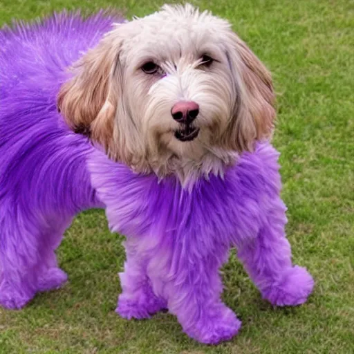 Prompt: a dog made out of purple magic sparkles