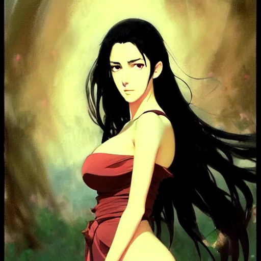 Prompt: beautiful young monica bellucci, trending on pixiv fanbox, painted by greg rutkowski makoto shinkai takashi takeuchi studio ghibli, akihiko yoshida