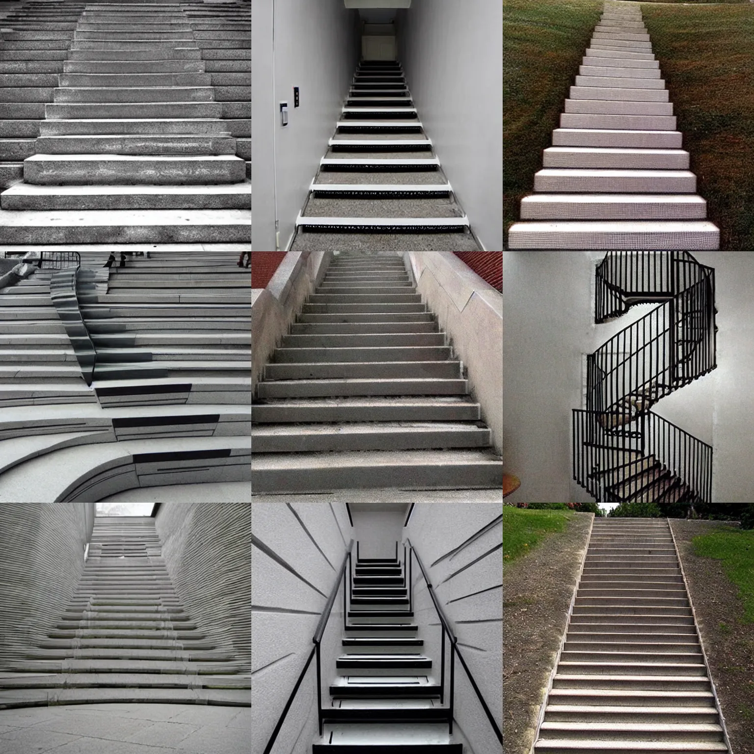 Prompt: impossible stairs, optical illusion