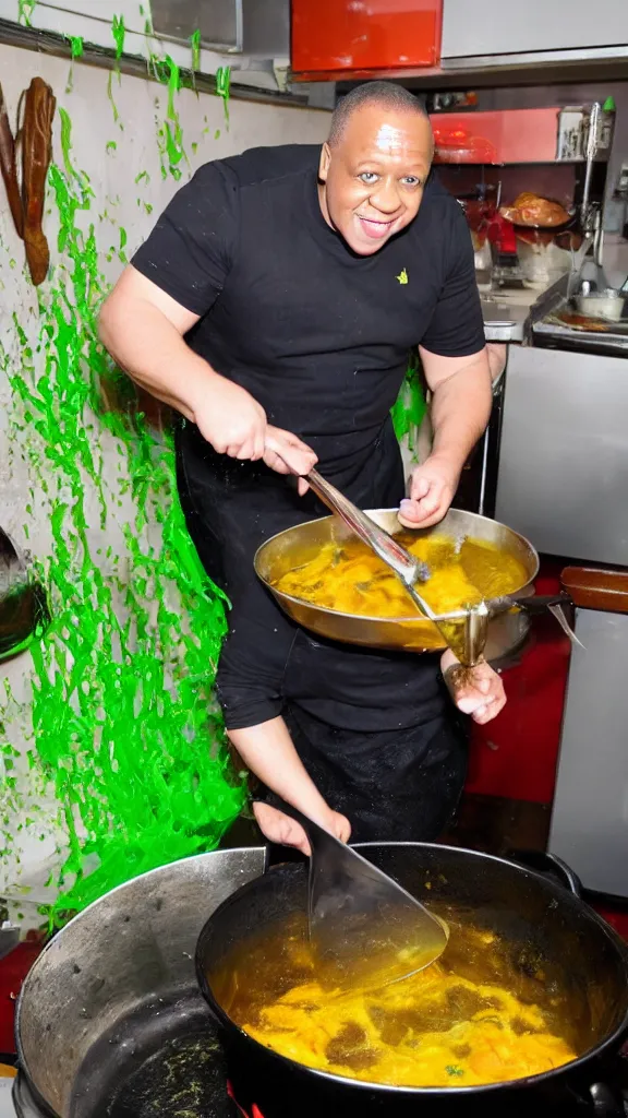 Image similar to dave benson phillips cooking up a cauldron of gunge