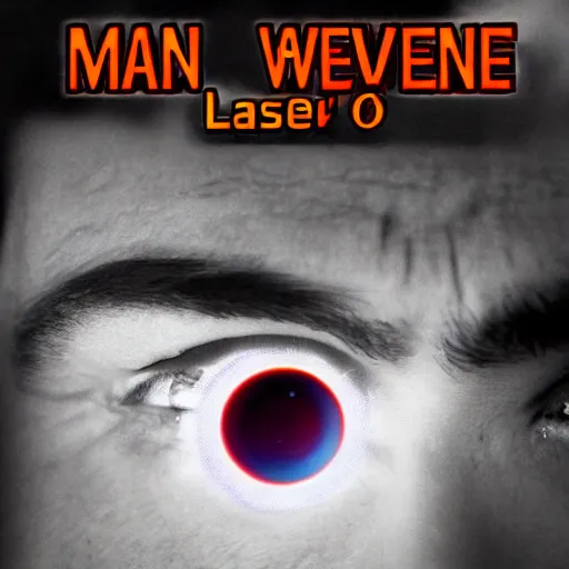 Prompt: man with laser eyes