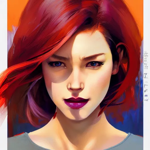 Image similar to half - flame woman with cute - fine - face, pretty face, multicolored hair, realistic shaded perfect face, fine details, fine details, by realistic shaded lighting poster by ilya kuvshinov katsuhiro otomo, magali villeneuve, artgerm, jeremy lipkin and michael garmash and rob rey