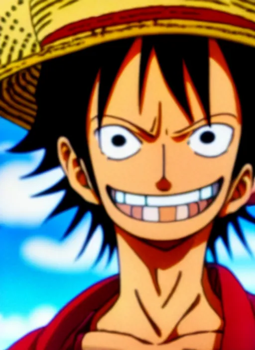 Image similar to photograph of a luffy face, depth of field, focus,