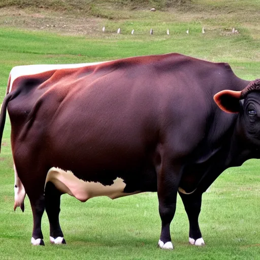 Prompt: a gigantic cow