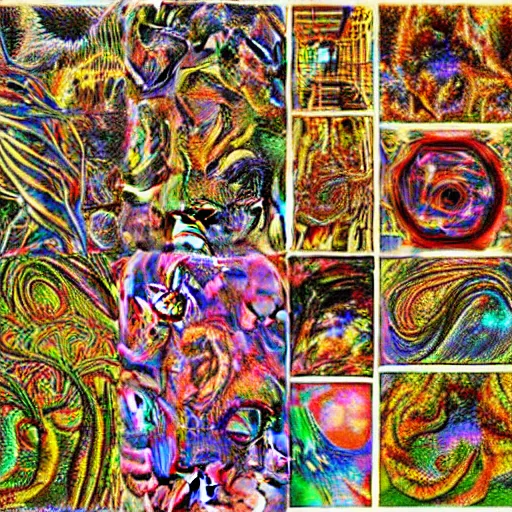 Prompt: ai generated image by google deep dream. deepdream