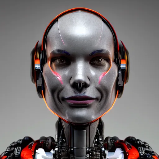 Prompt: robot neural network denchinet, detailed portrait, evil, 4 k, octane render, hd, centered,