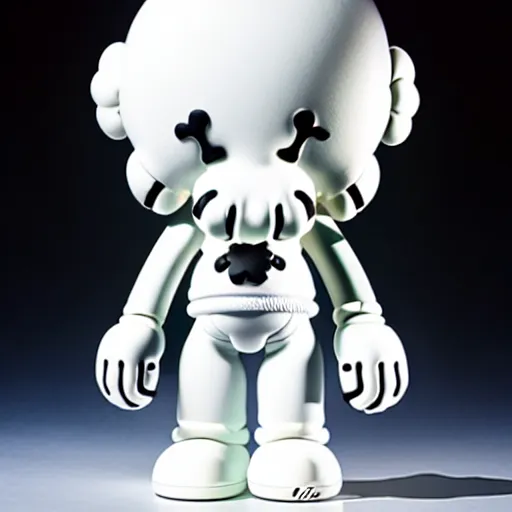 Image similar to an all white art vinyl figure with a microwave oven for a head, in the style of kaws, kidrobot, sket - one x iamretro, kenny wong x pop mart, space molly, frank kozik, guggimon, studio lighting, subsurface diffusion, 8 k - h 7 6 8