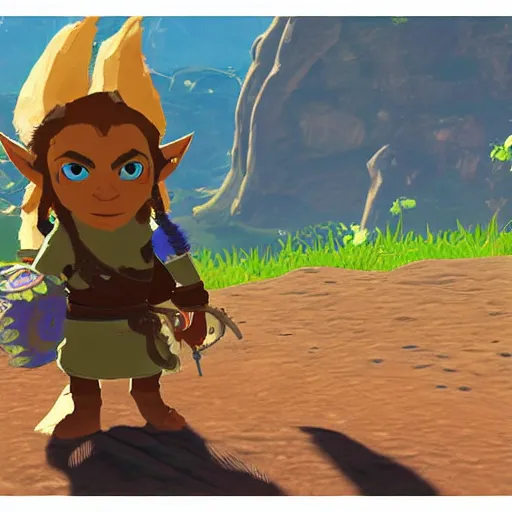 Image similar to sharek as a troll in breath of the wild