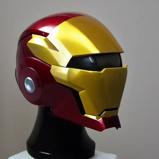 Image similar to ironman helmet made out of cheese