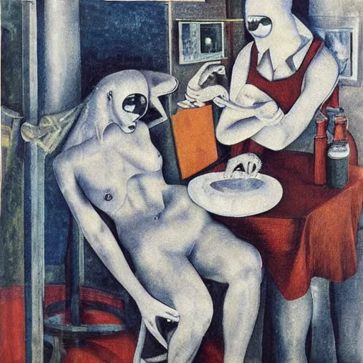 Image similar to covid - 1 9 mask and vaccination mandate by otto dix, hyperrealistic, aesthetic, masterpiece