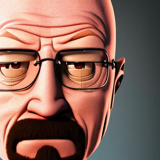 Image similar to Walter White as Gru in Despicable Me, artistic, 8k, cinematic, accurate, symetric, face, dramatic lighting, pastel colours, hdr