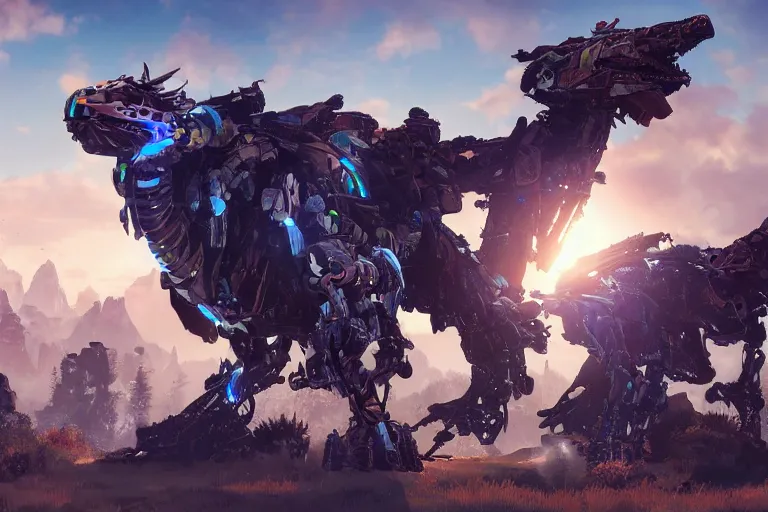 Image similar to glinthawk machine mecha animal beast robot of horizon forbidden west horizon zero dawn bioluminiscence global illumination ray tracing hdr fanart arstation by sung choi and eric pfeiffer and gabriel garza and casper konefal