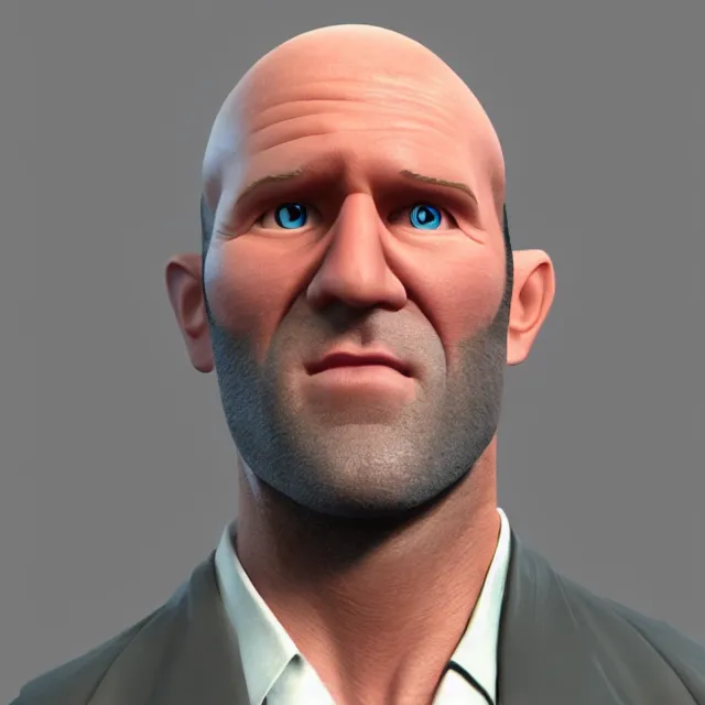 Image similar to jason statham as a pixar disney character from up 2 0 0 9 unreal engine octane render 3 d render photorealistic