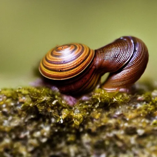 Image similar to professional dramatic photograph of a snail woman hybrid